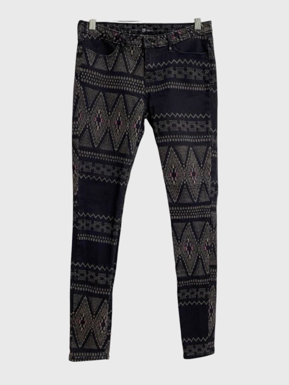 Levi's Women's Aztec Print Jeggings Leggings 28 Black Grey Skinny Jeans
